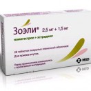 Зоэли, табл. п/о пленочной 2.5 мг+1.5 мг №28